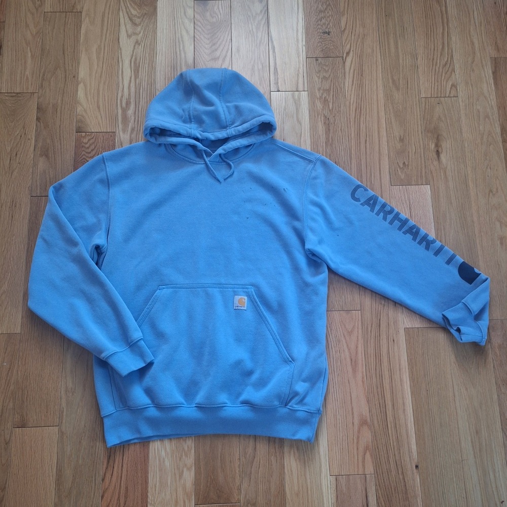 Carhartt TS6022-L Sleeve Graphic Hoodie Blue Large